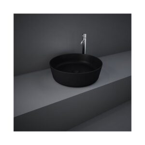 RAK Feeling 42cm Round Counter Wash Basin Matt Black