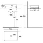RAK Feeling 50cm Rectangular Counter Wash Basin Matt White