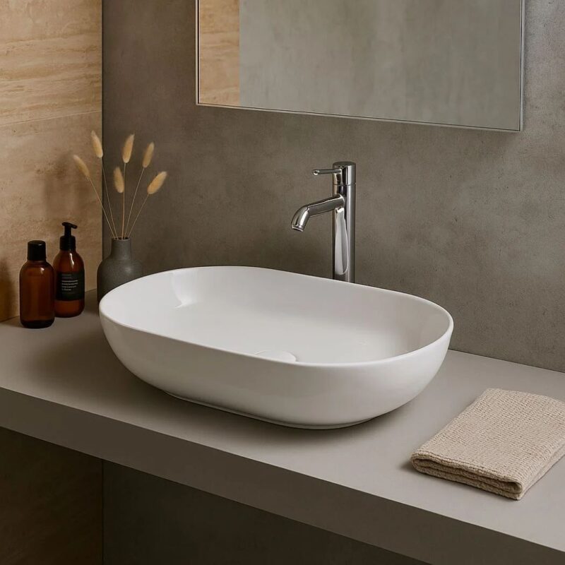 RAK Feeling Oval Countertop Basin 550mm Alpine White