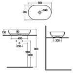 RAK Feeling Oval Countertop Basin 550mm Alpine White