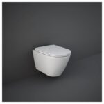 RAK Feeling Rimless Wall Hung Pan & Soft Close Seat Matt White