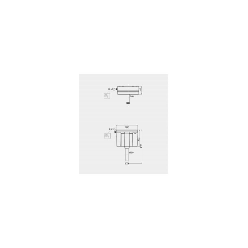 RAK Ecofix Side Inlet Concealed Cistern for Furniture with Push Button