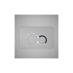RAK Matt Chrome Flush Plate with Polished Chrome Round Buttons