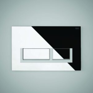 RAK Polished Chrome Flush Plate with Matt Chrome Rectangular Buttons