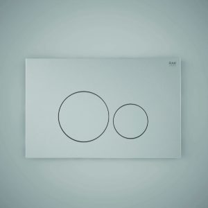 RAK White Flush Plate with Round Buttons