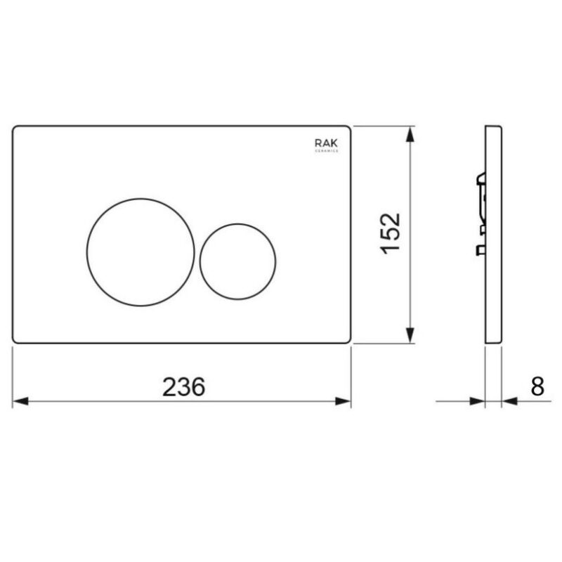 RAK Ecofix Round Dual Flush Plate Matt Greige