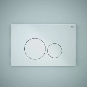 RAK Matt Chrome Flush Plate with Round Buttons