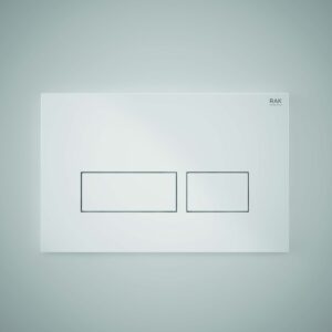 RAK White Flush Plate with Rectangular Buttons