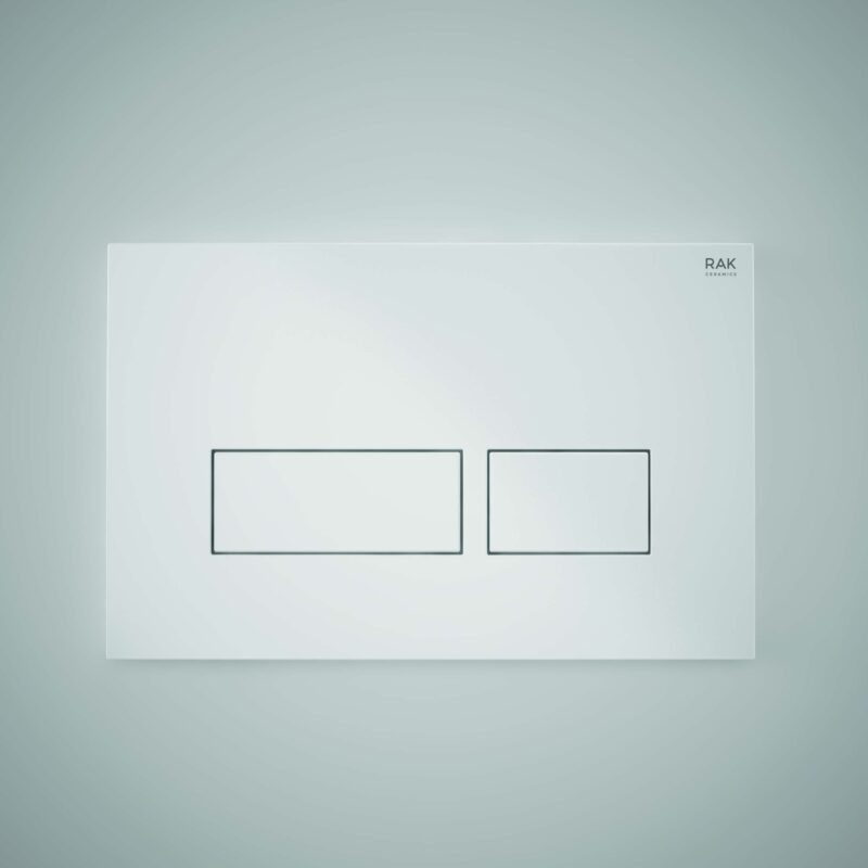 RAK White Flush Plate with Rectangular Buttons