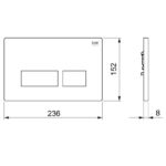 RAK Ecofix Rectangular Dual Flush Plate Matt Black
