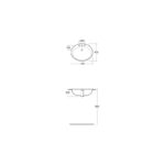 RAK Jessica 53cm Over Counter Wash Basin 1 Taphole No Overflow