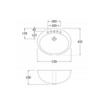 RAK Jessica 53cm Over Counter Wash Basin 1 Taphole