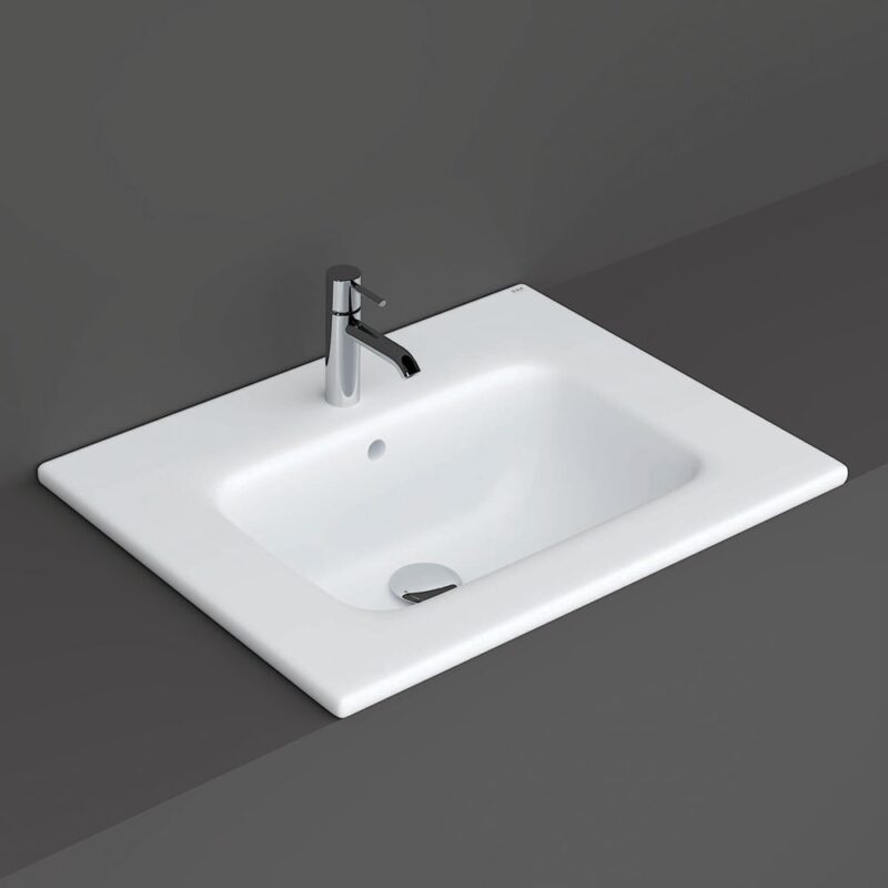 RAK Joy Drop-In Washbasin 610x465mm 1 Tap Hole