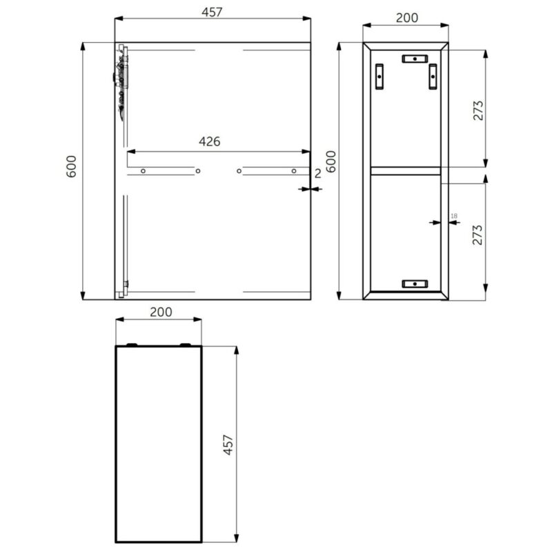 RAK Joy Wall Hung Open Storage Unit 200mm Grey