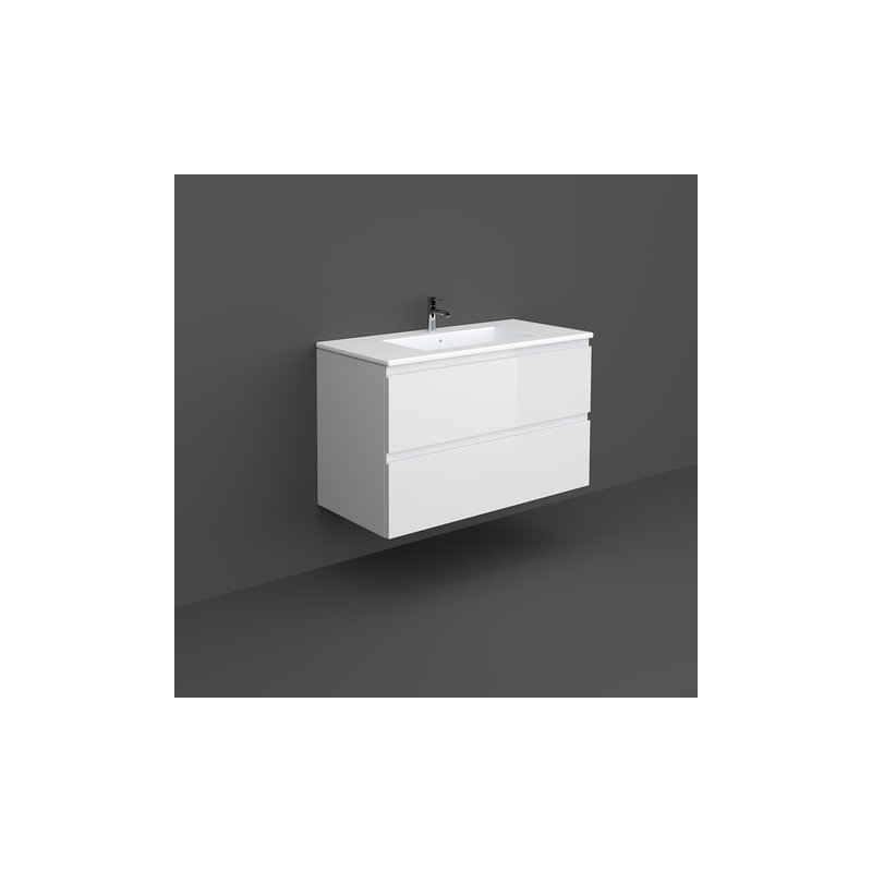 RAK Joy Wall Hung Vanity Unit 100cm Pure White RAK Joy Wall Hung Vanity Unit 100cm Pure White