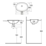 RAK Lily 46cm Over Counter Wash Basin