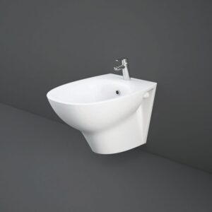 RAK Morning Wall Hung Bidet with Exposed Fitting Alpine White