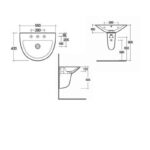 RAK Morning 550mm 1 Hole Basin & Semi Pedestal