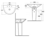 RAK Morning 600mm 1 Hole Basin & Full Pedestal