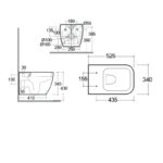 RAK Feeling Rimless Wall Hung Toilet & Soft Close Seat Matt Black