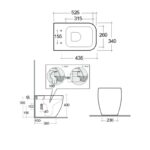 RAK Feeling Rimless Back To Wall Toilet & Soft Close Seat Matt Black