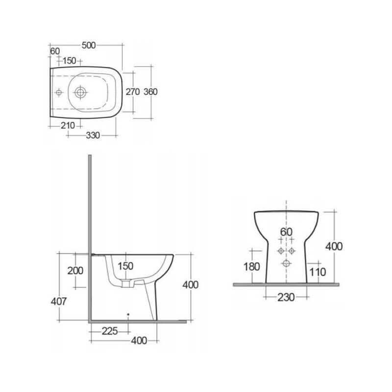 RAK Origin Back To Wall Bidet