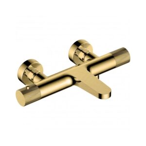 RAK Amalfi Thermostatic Wall Bath Shower Mixer Brushed Gold