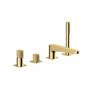 RAK Amalfi 4 Hole Bath Shower Mixer Brushed Gold