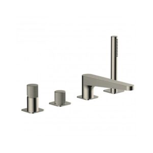 RAK Amalfi 4 Hole Bath Shower Mixer Brushed Nickel