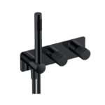 RAK Amalfi Thermostatic Dual Outlet Shower Valve with Handset Matt Black