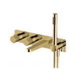 RAK Amalfi Dual Outlet Shower Valve with Handset & Spout Brushed Gold