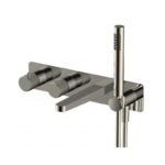 RAK Amalfi Dual Outlet Shower Valve with Handset & Spout Brushed Nickel