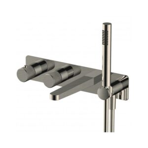 RAK Amalfi Dual Outlet Shower Valve with Handset & Spout Brushed Nickel