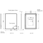 RAK Amethyst 600x800mm Illuminated Portrait Mirror