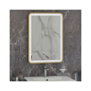 RAK Art Soft LED Illuminated Mirror with Demister 700x500mm Brushed Gold