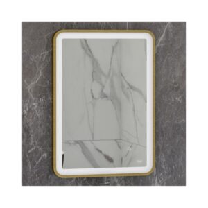 RAK Art Soft LED Illuminated Mirror with Demister 800x600mm Brushed Gold