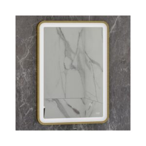 RAK Art Soft LED Illuminated Mirror with Demister 800x600mm Brushed Gold