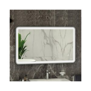 RAK Art Soft LED Illuminated Mirror with Demister 600x1200mm Brushed Nickel