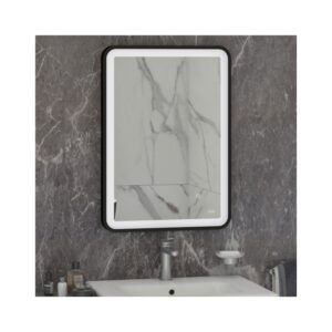 RAK Art Soft LED Illuminated Mirror with Demister 700x500mm Matt Black