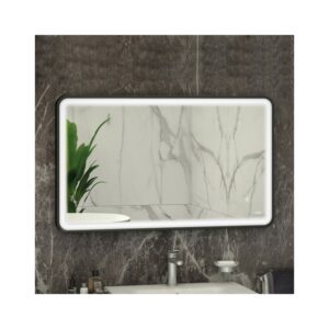 RAK Art Soft LED Illuminated Mirror with Demister 600x1000mm Matt Black