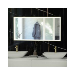 RAK Art Square LED Mirror with Demister 600x1000mm Chrome