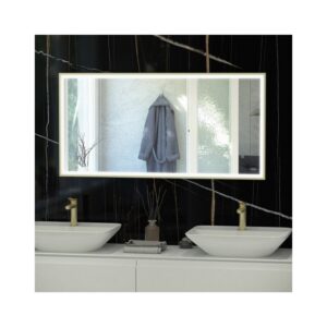 RAK Art Square LED Mirror with Demister 600x1200mm Chrome