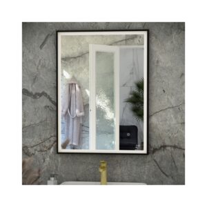 RAK Art Square LED Mirror with Demister 700x500mm Matt Black