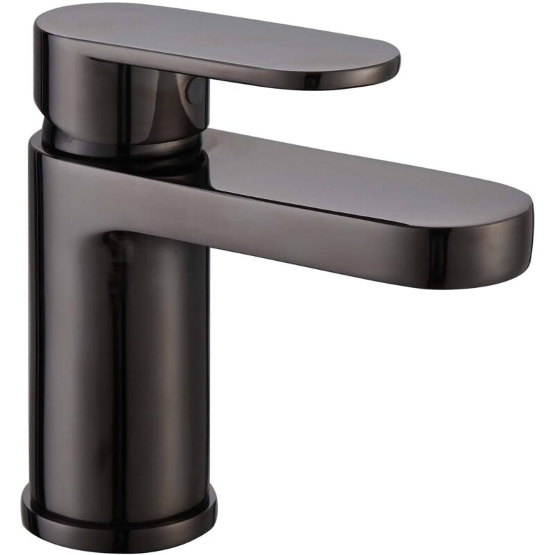 RAK Compact Eco Round Mono Basin Mixer with Clicker Waste Black
