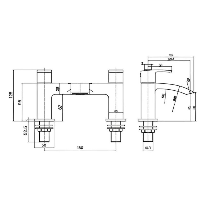 RAK Curve Bath Filler Tap