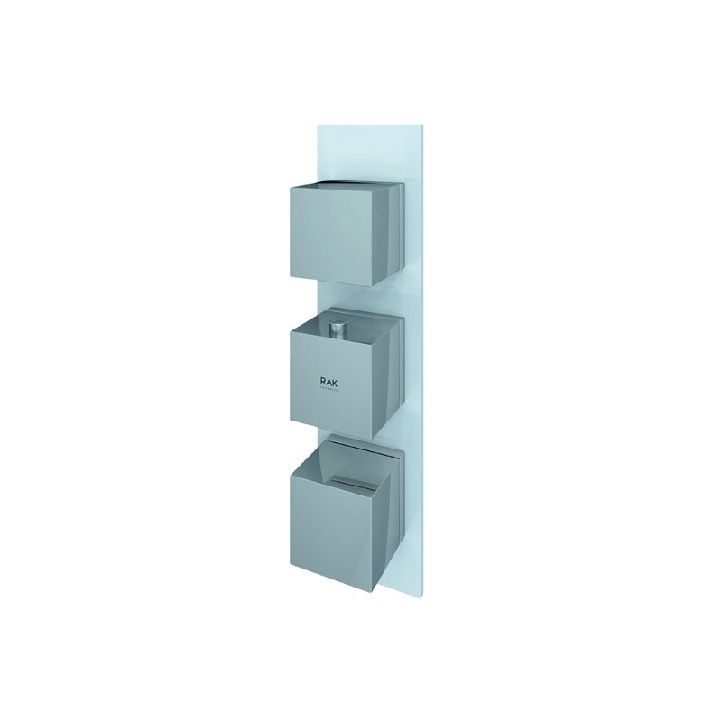 RAK Feeling Square Dual Outlet Thermostatic Shower Valve White RAK Feeling Square Dual Outlet Thermostatic Shower Valve White