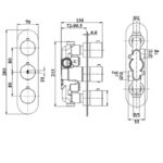 RAK Feeling Round Dual Outlet Concealed Shower Valve Greige