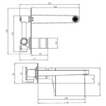 RAK Ischia Wall Mounted Basin Mixer Matt Black