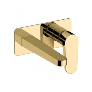 RAK Ischia Wall Mounted Basin Mixer Brushed Gold