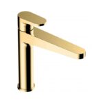 RAK Ischia Medium Height Basin Mixer No Waste Brushed Gold
